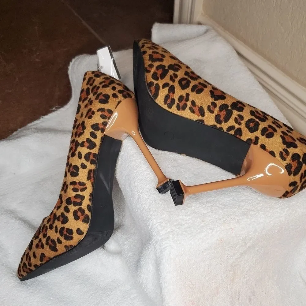 Cinak leopard Print High Heels Dress Shoes